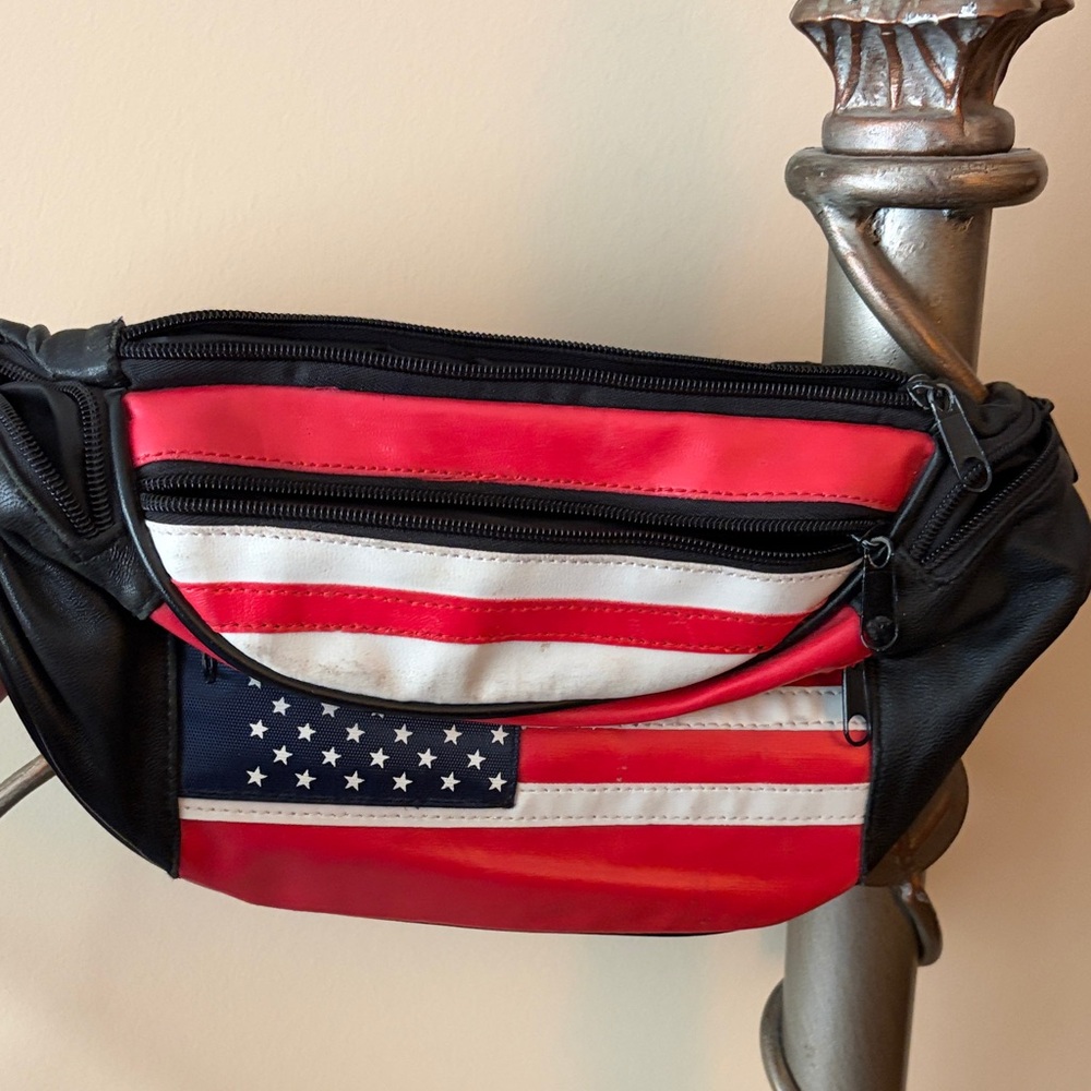 Patriotic Red and Black unisex Waist Bag